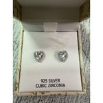 Rachel Zoe NEW IN BOX 925 Sterling Zubic Zirconia Heart Shaped Earrings Photo 1