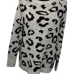 Abercrombie & Fitch Animal Print Tunic Sweater Gray/Black Women Medium Pullover Photo 0