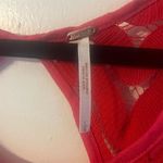 Free People  Wild Thing Red‎ Crochet Eyelet Long Sleeve Dress Size L NWT Photo 4