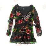 Forever 21 NWT Y2K Sheer Floral Burnout Tiered Dress Boho Fairy-Grunge Whimsigoth Coquette Photo 7