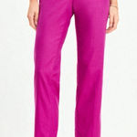 Loft  Riveria Slim Pants Linen Blend Magenta Shadow Size 12 Holiday Party Wear Photo 0