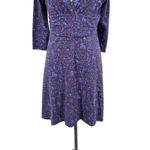 Patagonia Margot Faux Wrap Dress Purple Floral Paisley Size Medium Photo 5
