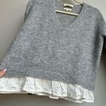 Sézane Sezane Alfred Kid Mohair Merino Knit Jumper Sweater Gray V Neck Size Small Photo 1