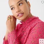 J.Crew Hot Pink Lace Long Sleeve Top Photo 1