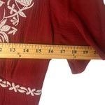 Knox Rose Size XS Floral Embroidered Boho Prairie Rust Orange Babydoll Top Photo 6