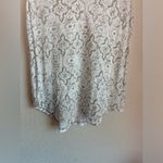 Athleta 100% Linen Taupe Newport Medallion Racetrack Split Neck Tank Top XS Photo 3