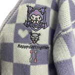 Sanrio Kuromi Cinnamoroll My Melody Pompompurin Lavender Check Cardigan One Size Photo 1