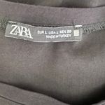 ZARA  Baby Doll Oversized Boxy Short Sleeve Pleated Mini Shirt Dress L Black Photo 8