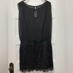 Aidan by Aidan Mattox | Chiffon Blouson Dress with Lace Skirt in Black Size 6 Photo 9