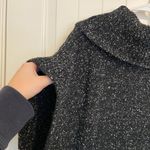 Jones New York EUC  Sport women’s black speckled thick knit button poncho sweater Photo 1