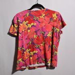 Croft & Barrow AOP Flowers Retro 90s Y2K Cotton Tee Shirt Floral Womens L Groovy Short Sleeve Photo 2