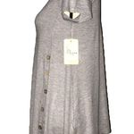 Misia grey short sleeve top with buttons on side Gray Photo 1