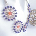 Purple Orange Statement Neacklace Set Photo 5