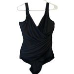 MiracleSuit  Must Haves Oceanus Black Swimsuit V-Neck Size 18W GUC #0662-OC Photo 1