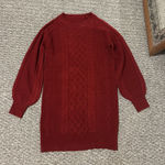 Cable Knit Sweater Dress Red Size M Photo 0