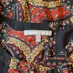 Daniel Rainn Split Neck Long Sleeve Sheer Tunic Blouse Black Scarf Print Size M Photo 8