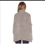 LA Made  Sage Wool Blend Turtleneck Poncho Sweater in Heather Grey Size Medium Photo 2