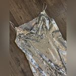 Keepsake The Label No Signs Silver Sequin Midi Dress NWT Size L Photo 6