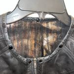 Chico's Chico’s Leather Reversible Leather Metallic Gold Black and Brown Women's Jacket Photo 7