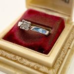 Keepsake Cluster Diamond Ring 5 Stone .22 CTW 10K White Gold 2.7 GRAMS SIZE 6.75 Photo 2