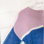SO NEW  Kohl’s Juniors Pink Blue Striped Shirttail Hem Sweater Size Large Photo 6