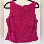 Scala  Silk Beaded Sleeveless Blouse Size Large Hot Pink‎ Photo 1