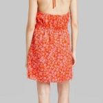Feather Halter Mini Dress Orange Photo 1
