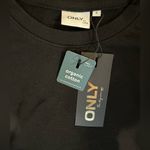 Only Black Soft Drawstring Cinched Waist Crop T-Shirt Top Tee Size S Photo 1