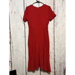 Anthropologie Hutch  Rowan Red Ribbed Lined Knit Short Sleeve Dress Size Small Photo 2