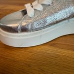 Dirty Laundry  1990 Record Metallic Silver Platform Sneakers Shoes Size 10 GUC Photo 4
