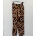 ZARA Brown Tiger Print High Waisted Pants Photo 2