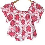 Anthropologie  MAEVE Women’s Pink Floral Embroidered Boho Peasant Top Photo 2