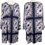 Vince Camuto  Dress 18W Blue Floral Sheer Bell Sleeves Photo 1