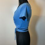 Princess Polly 18. Blue Cap Sleeve Tie Front Crop Top Size 10 Photo 6