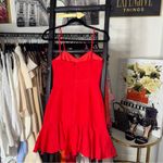 Forever New Ever New Melbourne Red Corset Style Flounce Hem Mini Linen Blend Dress Womens 2 Photo 8