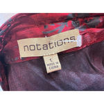 Notations NWOT Womens Twofer Blouse w Attached Tank Bling Holiday Large Rayon Photo 1