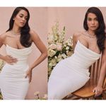 House Of CB  'Esmee' size L Ivory Draped Strapless Bridal Gown Wedding Dress NWOT Photo 1