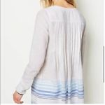 J.Jill White and Blue Striped Linen Tunic Size Large Petite Photo 1