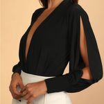 Lulus Friday Feeling Black Long Sleeve Bodysuit Photo 9