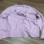 Light Pink Vintage Cardigan Sweater with Pearl Buttons Size Large Photo 0