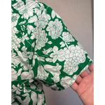 J.Crew Kelly Green Floral Smocked One-shoulder Cotton Summer Preppy Top Medium Photo 2