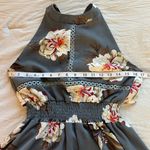 Women Floral Maxi Dress with Slit Size Large Gray Photo 6