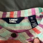Lands' End Striped Flannel Long Button Down Size XL Photo 5
