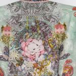 Dalia Macphee dress mint storybook whimsical print sz XL neck tie pearl buttons Green Photo 11