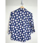 Lauren Ralph Lauren Pajama Shirt Floral Small Blue/Pink Collared Blue Photo 2