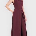 NWOT Kay Unger Zeda Crepe Dress Burgundy Pantsuit Purple Size 0 Photo 2