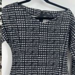 Theory Long-Sleeve Sheath Body Con Dress Stretch Jacquard Ponte Black small Photo 3