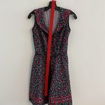 Bettie page Retro stretch chambray cherry print circle dress with original belt Photo 7