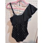 Talbots NWT  Women's One Shoulder Ruffle Polka Dot & Shells Swimsuit Size‎ 12 Photo 5