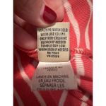 LLBean Striped Quarter Zip Pullover Sweatshirt Coral White Cotton Women's Med Pink Photo 4